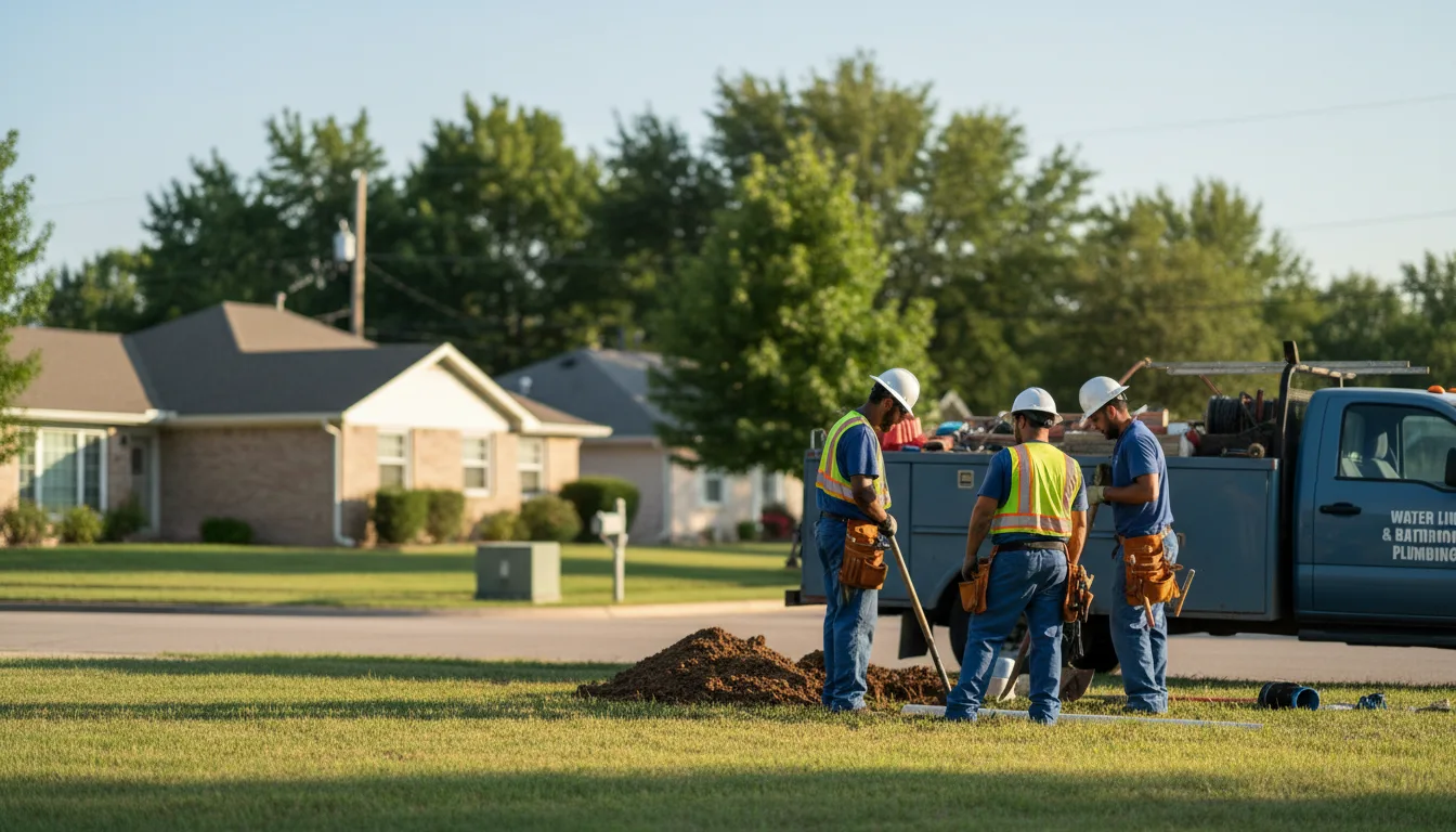 Residential water line and bathroom plumbing service in Fletcher, OH